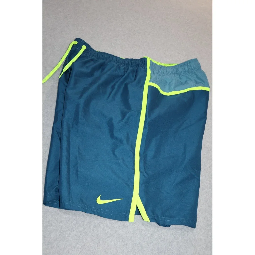 Nike Swimming Trunks Mens XXL Blue Volt Mesh Lined Board Shorts Gym Workout